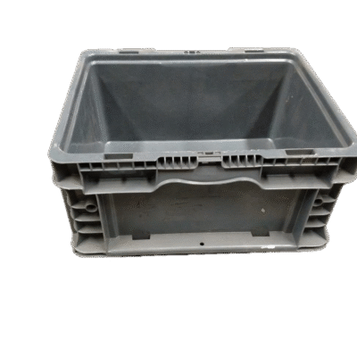 Used BCD 15" x 12" x 7" Gray Hand Tote Reinforced Bottom