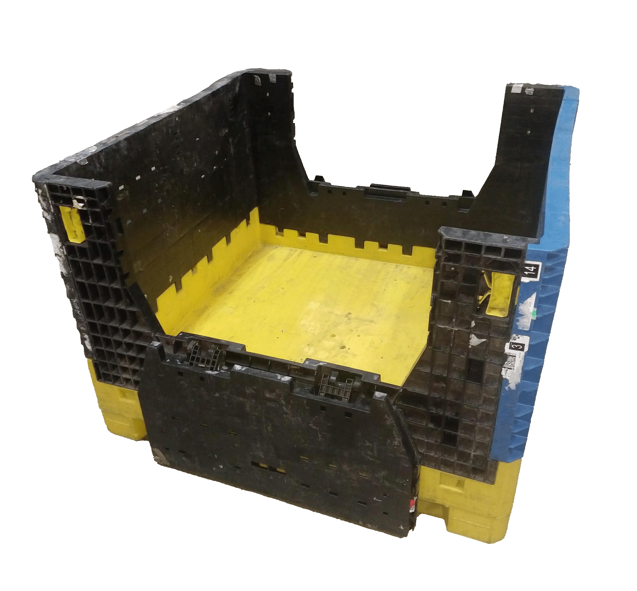 Reconditioned BCD 45" x 48" x 34" Mixed Color All Good Runner Collapsible Bulk Container - Image 3