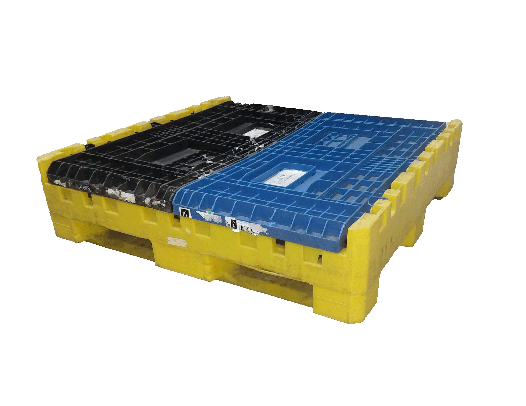 Reconditioned BCD 45" x 48" x 34" Mixed Color All Good Runner Collapsible Bulk Container - Image 4