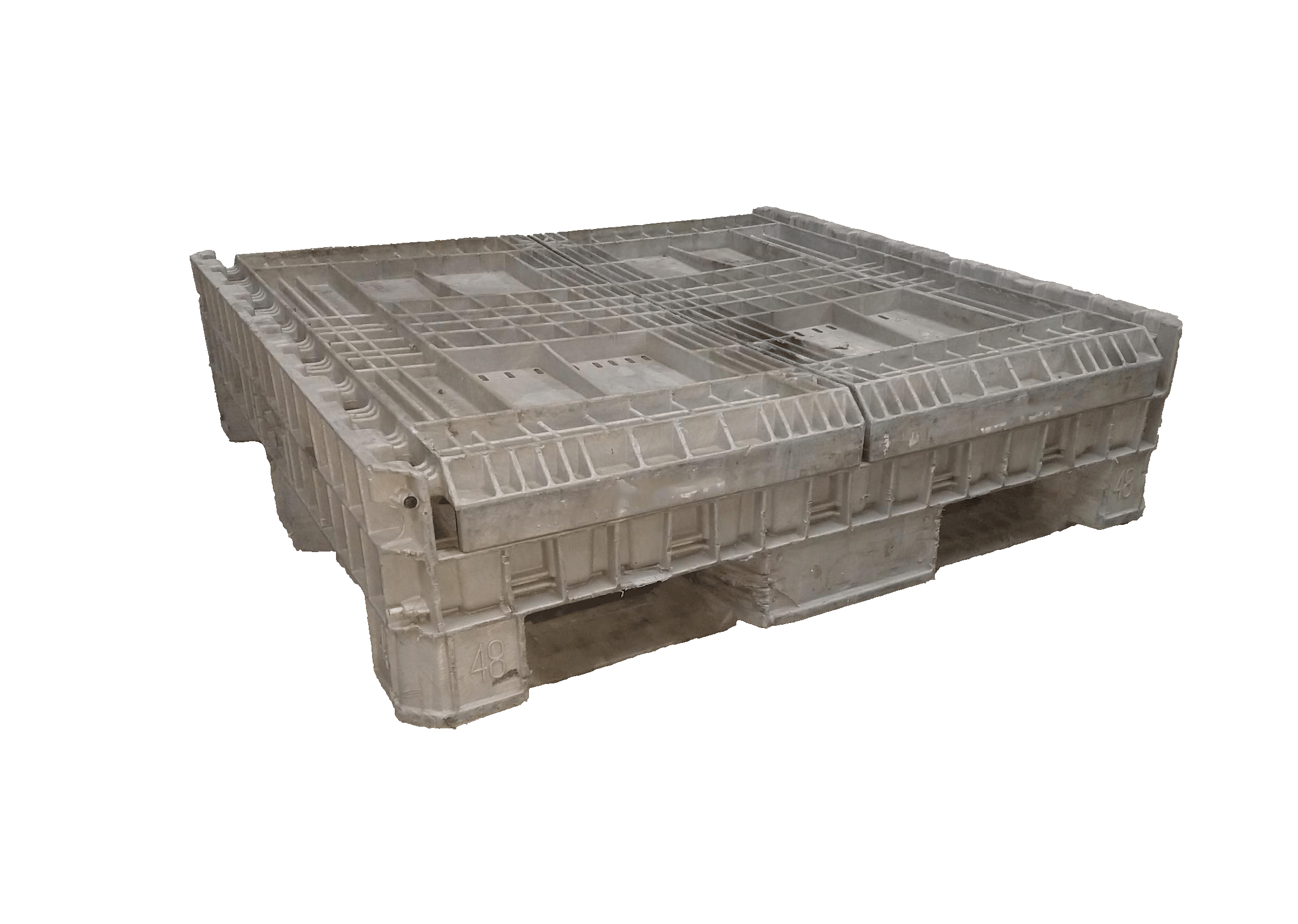 Reconditioned BCD 45" x 48" x 34" Mixed Color All Good Runner Collapsible Bulk Container - Image 10