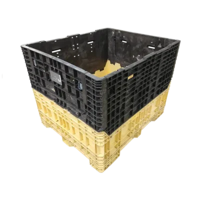 Reconditioned BCD 57" x 48" x 44" Mixed Color All Good Runner Bulk Container-2 Drop Doors