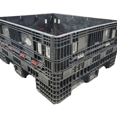 Reconditioned BCD 56" x 48" x 34" Mixed Color All Good Runner Bulk Container-4 Drop Doors