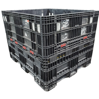 Reconditioned BCD 56" x 48" x 42" All Black All Good Runner Bulk Container-4 Drop Doors