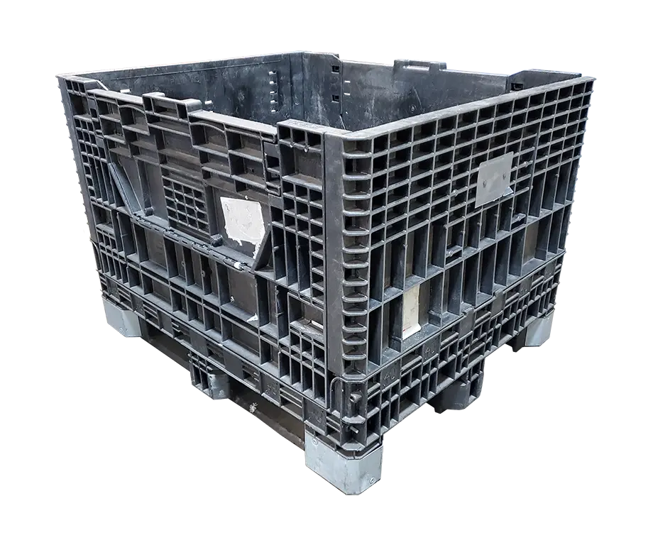 Reconditioned BCD 40" x 48" x 34" All Black Collapsible Bulk Container - Image 2