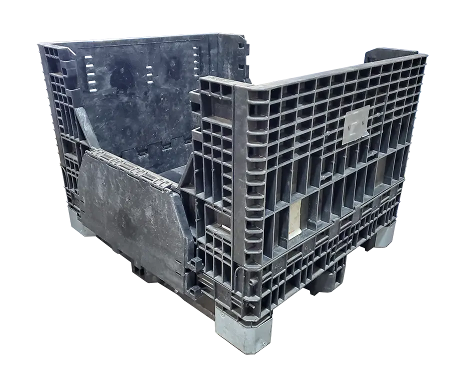 Reconditioned BCD 40" x 48" x 34" All Black Collapsible Bulk Container - Image 4