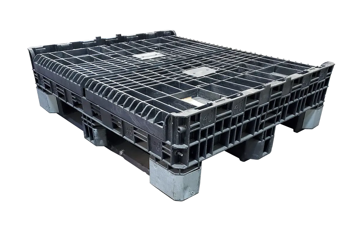 Reconditioned BCD 40" x 48" x 34" All Black Collapsible Bulk Container - Image 3