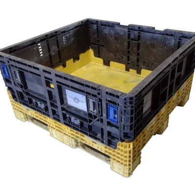 Reconditioned BCD 45" x 48" x 25" Yellow Base Black Wall All Good Runner Bulk Container