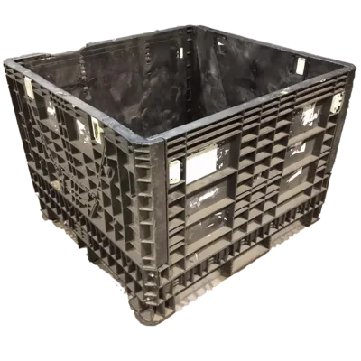 Reconditioned BCD 45" x 48" x 34" All Black Bulk Container-2 Drop Doors 45" Side