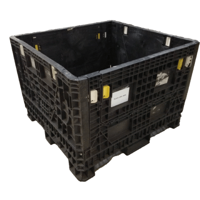Reconditioned BCD 45" x 48" x 34" All Black Bulk Container-4 Drop Doors