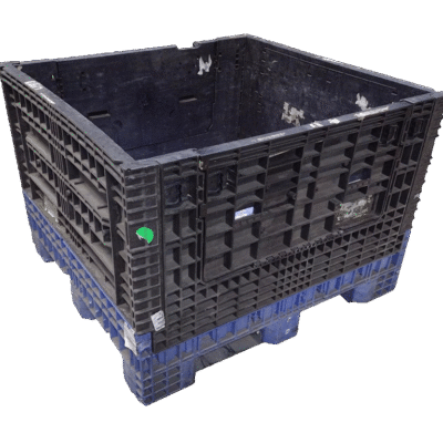 Reconditioned BCD 45" x 48" x 34" Blue Base Black Wall Bulk Container