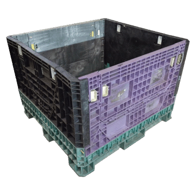 Reconditioned BCD 45" x 48" x 34" Mixed Color Bulk Container-4 Drop Doors