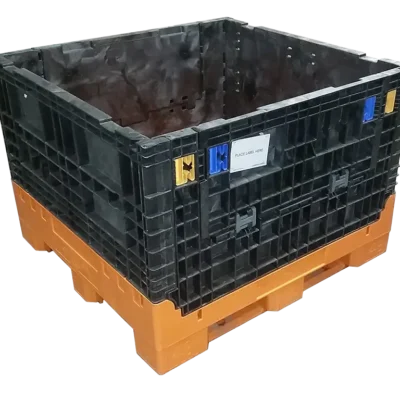 Reconditioned Buckhorn BN 45" x 48" x 34" Orange Base Black Wall Bulk Container