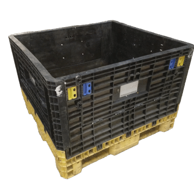 Reconditioned BCD 45" x 48" x 34" Yellow Base Black Wall All Good Runner Bulk Container