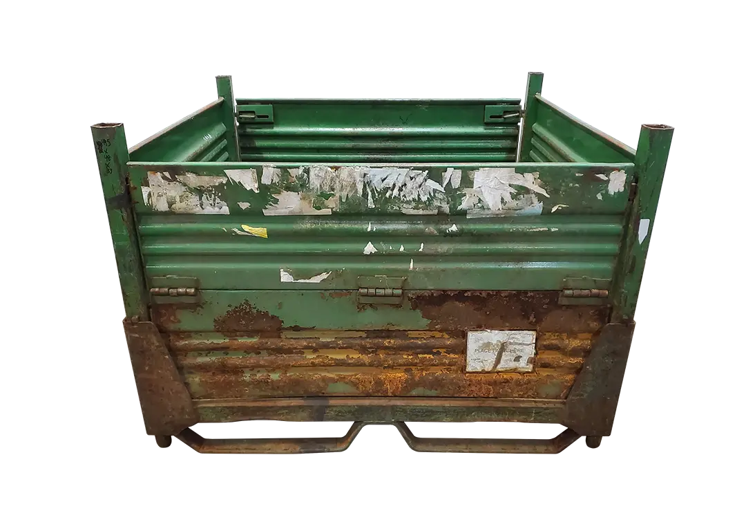 Used BCD 48" x 44.5" x 33" Collapsible Steel Tub-2 Drop Doors 48" Sides - Image 3