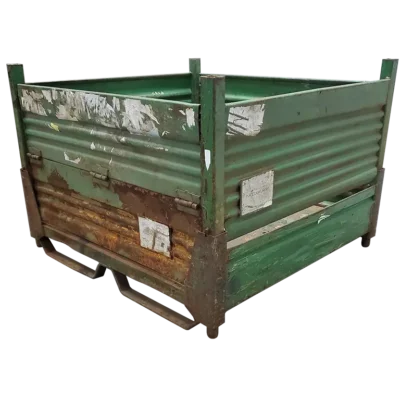 Used BCD 48" x 44.5" x 33" Collapsible Steel Tub-2 Drop Doors 48" Sides