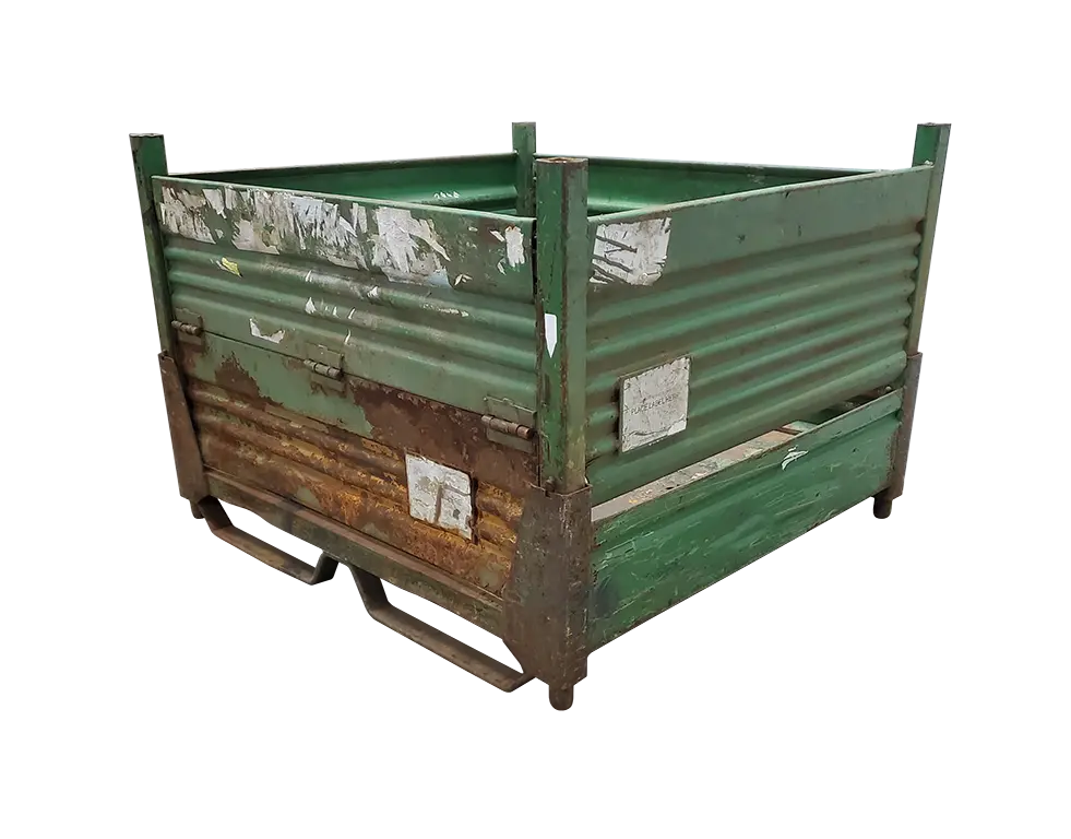 Used BCD 48" x 44.5" x 33" Collapsible Steel Tub-2 Drop Doors 48" Sides - Image 4