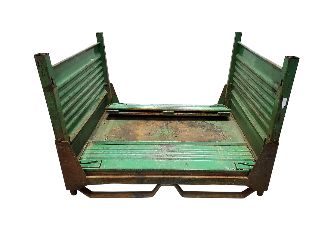 Used BCD 48" x 44.5" x 33" Collapsible Steel Tub-2 Drop Doors 48" Sides - Image 6