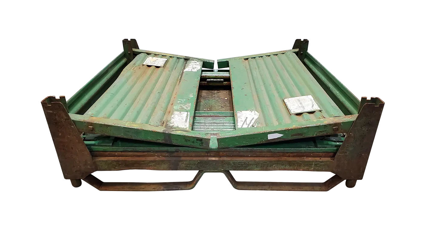 Used BCD 48" x 44.5" x 33" Collapsible Steel Tub-2 Drop Doors 48" Sides - Image 2
