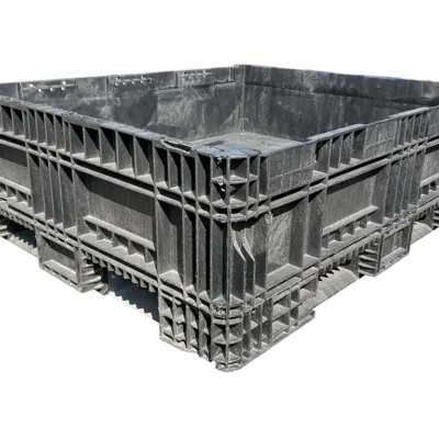 Reconditioned BCD 56" x 48" x 19" All Black All Good Runner Fixed Wall Bulk Container