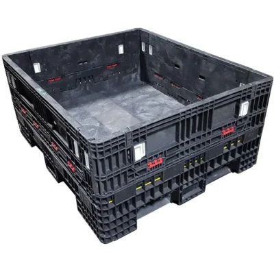 Reconditioned BCD 56" x 48" x 25" All Black All Good Runner 48" Side Bulk Container-2 Drop Doors