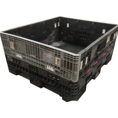 Reconditioned BCD 56" x 48 x 25" Mixed Color All Good Runner Bulk Container-4 Drop Doors