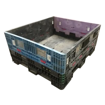 Reconditioned BCD 56" x 48" x 25" Mixed Color All Good Runner 48" Side Bulk Container-2 Drop Doors