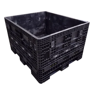New Orbis 56" x 48" x 34" All Black Bulk Container-4 Drop Doors