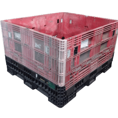 Reconditioned BCD 56" x 48" x 34" Mixed Color All Good Runner Bulk Container-2 Drop Doors 48" Side