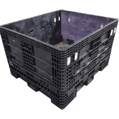 Reconditioned BCD 56" x 48" x 34" Mixed Color All Good Runner Bulk Container-2 Drop Doors 56" Side
