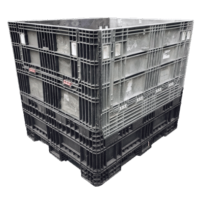 Reconditioned BCD 56" x 48" x 50" Mixed Color All Good Runner Bulk Container-4 Drop Doors
