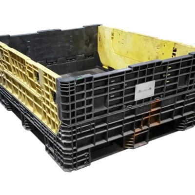 Reconditioned BCD 57" x 48" x 25" Mixed Color All Good Runner Bulk Container-2 Drop Doors 57" Side