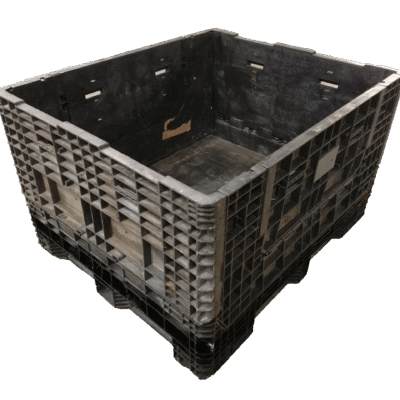Reconditioned BCD 57" x 48" x 34" All Black All Good Runner Bulk Container-2 Drop Doors 57" Side