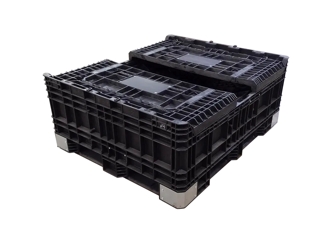 Lightly Used Buckhorn 57" x 48" x 44" All Black All Good Runner Bulk Container-4 Drop Doors - Image 2