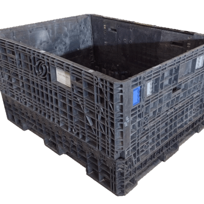 Reconditioned BCD 62" x 48" x 34" All Black All Good Runner Bulk Container-2 Drop Doors 48" Side