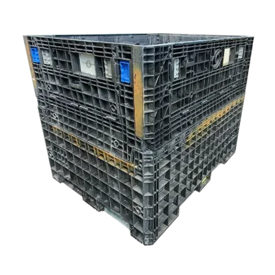 Reconditioned BCD 62" x 48" x 50" All Black Bulk Container-4 Drop Doors