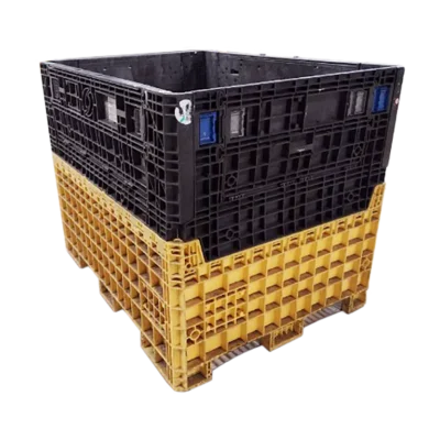 Reconditioned BCD 62" x 48" x 50" Mixed Color All Good Runner Bulk Container-2 Drop Doors 48" Side