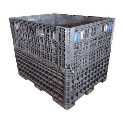 Reconditioned BCD 62" x 48" x 50" Mixed Color All Good Runner Bulk Container-4 Drop Doors