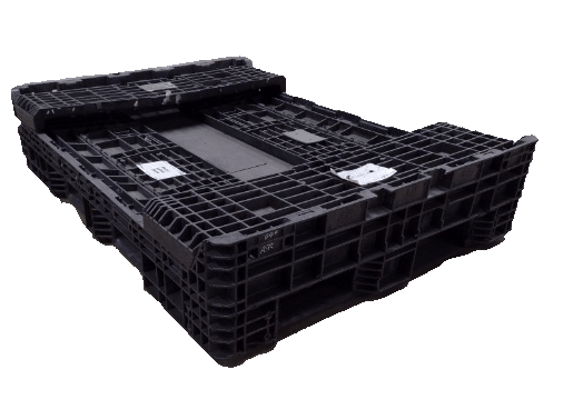 Reconditioned BCD 64" x 48" x 25" All Black All Good Runner Bulk Container-2 Drop Doors 64" Side - Image 3