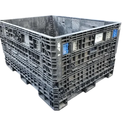 Reconditioned BCD 64" x 48" x 34" All Black All Good Original Runner HD/HDR Bulk Container-4 Drop Doors