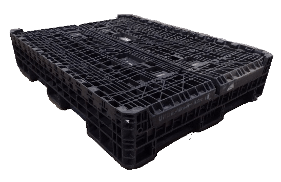 Reconditioned BCD 64" x 48" x 34" All Black All Good Runner Bulk Container-2 Drop Doors 64" Side - Image 3