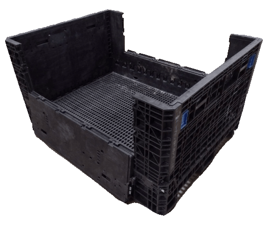 Reconditioned BCD 64" x 48" x 34" All Black All Good Runner Bulk Container-2 Drop Doors 64" Side - Image 2