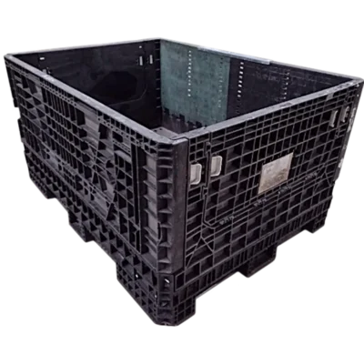 Reconditioned BCD 64" x 48" x 34" Mixed Color All Good Runner Bulk Container-2 Drop Doors