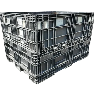 Reconditioned BCD 64" x 48" x 42" All Black All Good Runner Bulk Container-4 Drop Doors