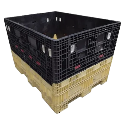 Reconditioned BCD 64" x 48" x 42" Mixed Color All Good Runner Bulk Container-4 Drop Doors