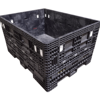 Reconditioned Orbis 65" x 48" x 34" All Black All Good Original Runner Bulk Container-4 Drop Doors