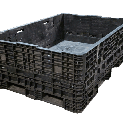 Reconditioned BCD 70" x 48" x 25" All Black All Good Runner Bulk Container-2 Drop Doors 70" Side