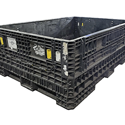 Reconditioned BCD 70" x 48" x 25" All Black All Good Runner Bulk Container-2 Drop Doors 48" Side