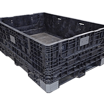 Reconditioned BCD 70" x 48" x 25" All Black All Good Runner Bulk Container-4 Drop Doors