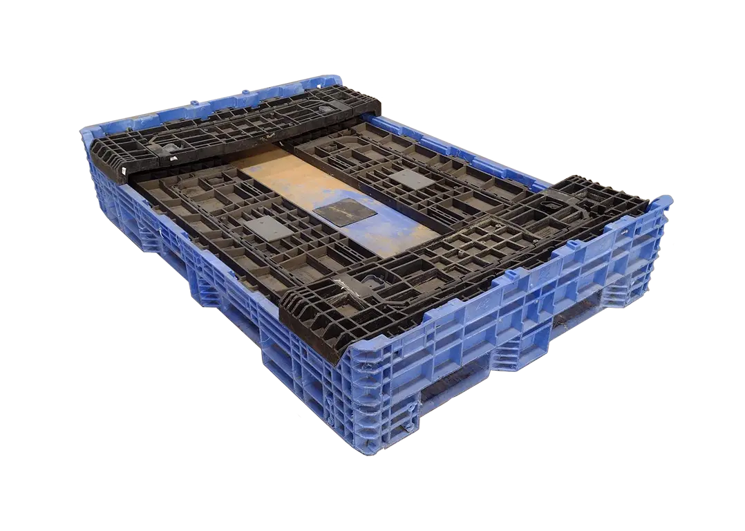 Reconditioned BCD 70" x 48" x 25" Mixed Color All Good Runner Bulk Container-4 Drop Doors - Image 4