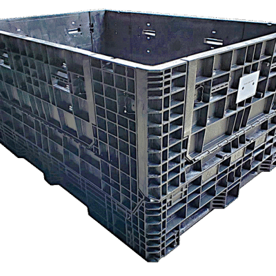 Lightly Used Buckhorn 70" x 48" x 34" All Black Bulk Container-4 Drop Doors